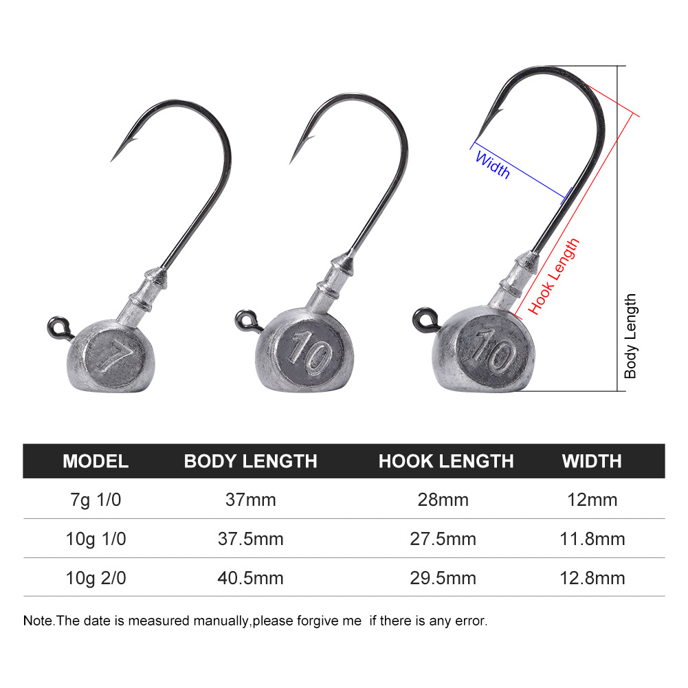 Noeby jig head 7g 10g 1/0 2/0  - Fishing Hook Offset avaliação e preço
