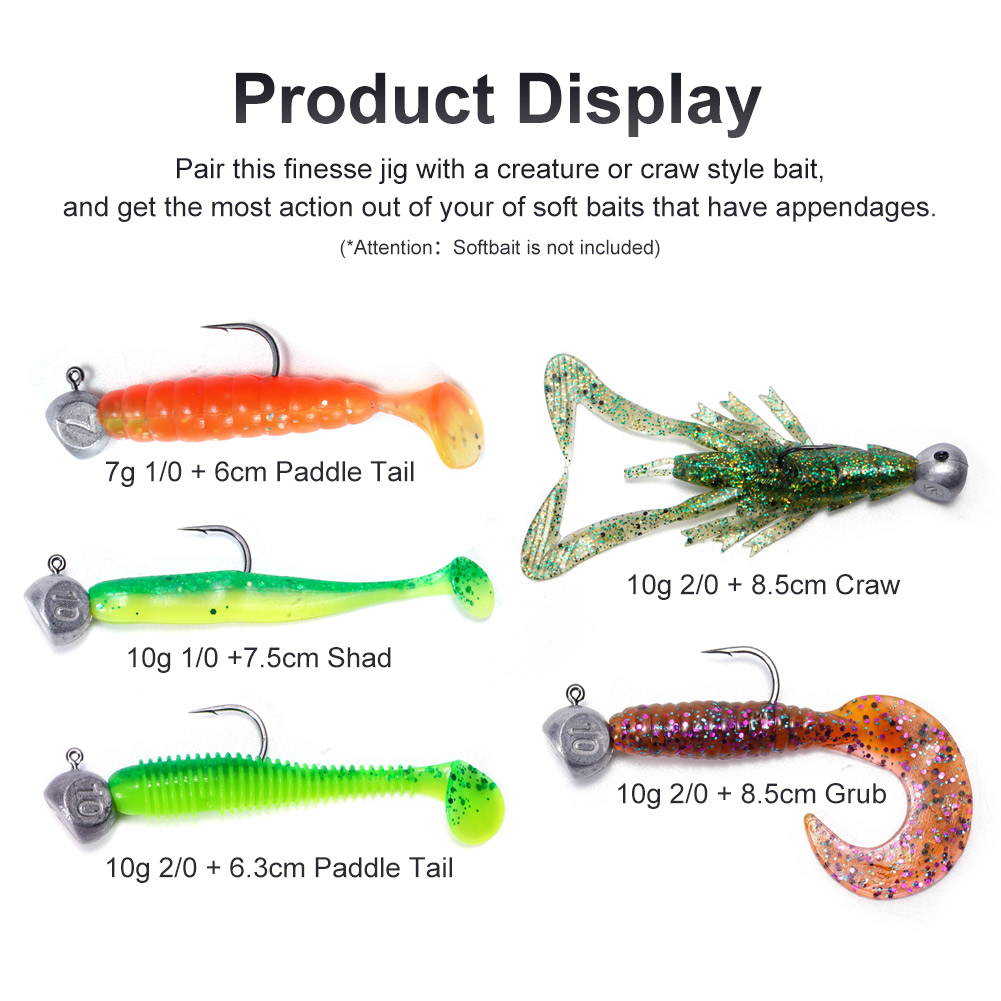 Noeby jig head 7g 10g 1/0 2/0  - Fishing Hook Offset avaliação e preço