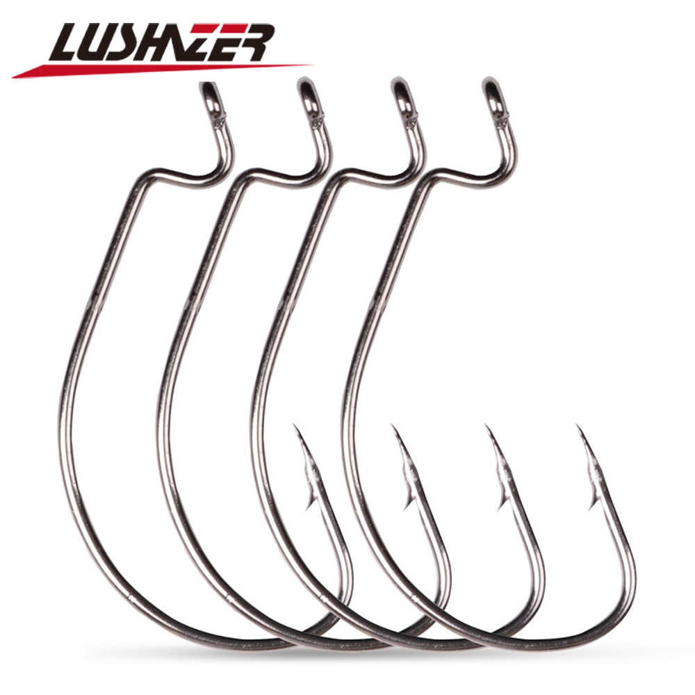 LUSHAZER-Aço Carbono Ganchos D - Fishing Hook Offset avaliação e preço